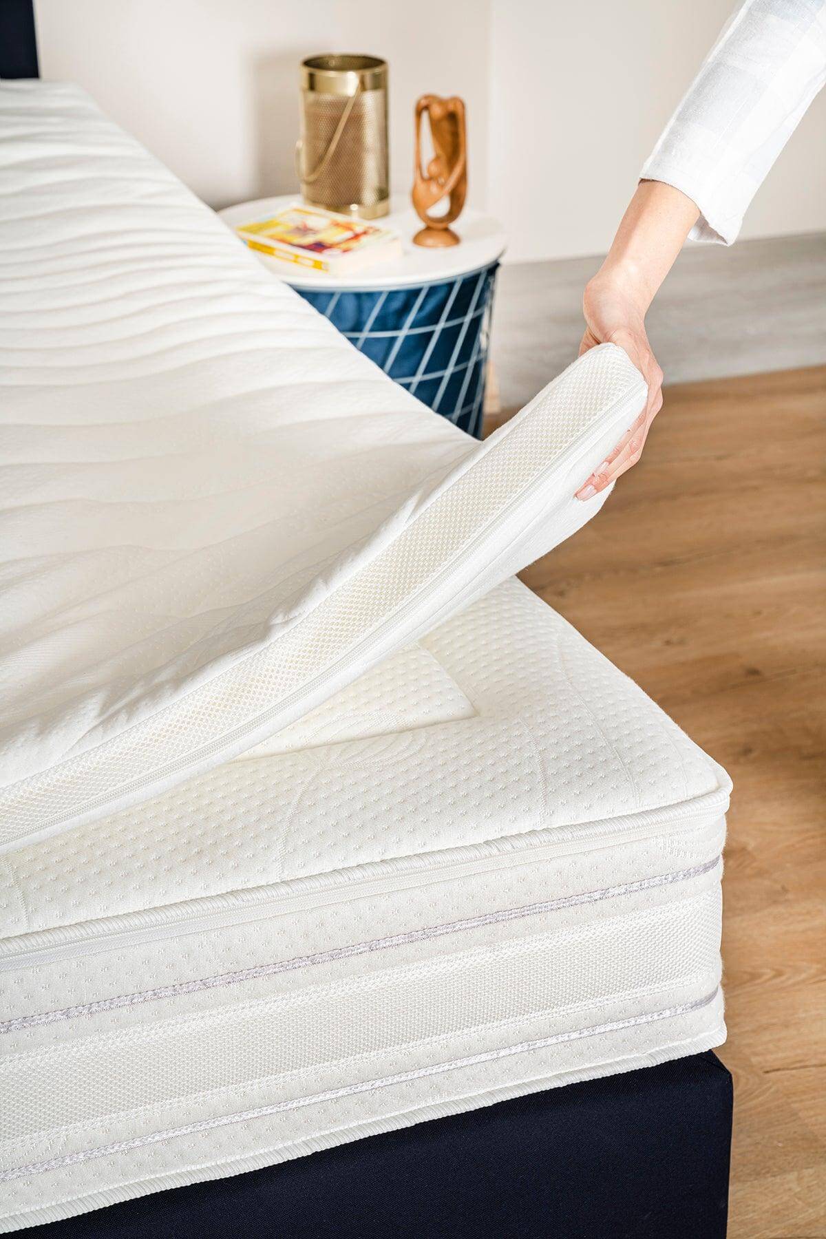 Topper 1.1 - Konfor Arttırıcı Yatak Pedi - Kuş Tüyü Soft Sünger - www.maviayyatak.com