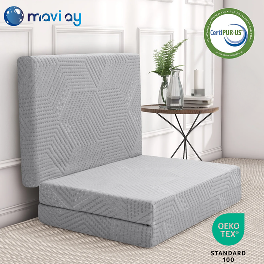 80x200 cm Katlanır Yatak - Gri - Yıkanabilir Kılıflı - Misafir & Kamp Yatağı - HEMNES Uyumlu