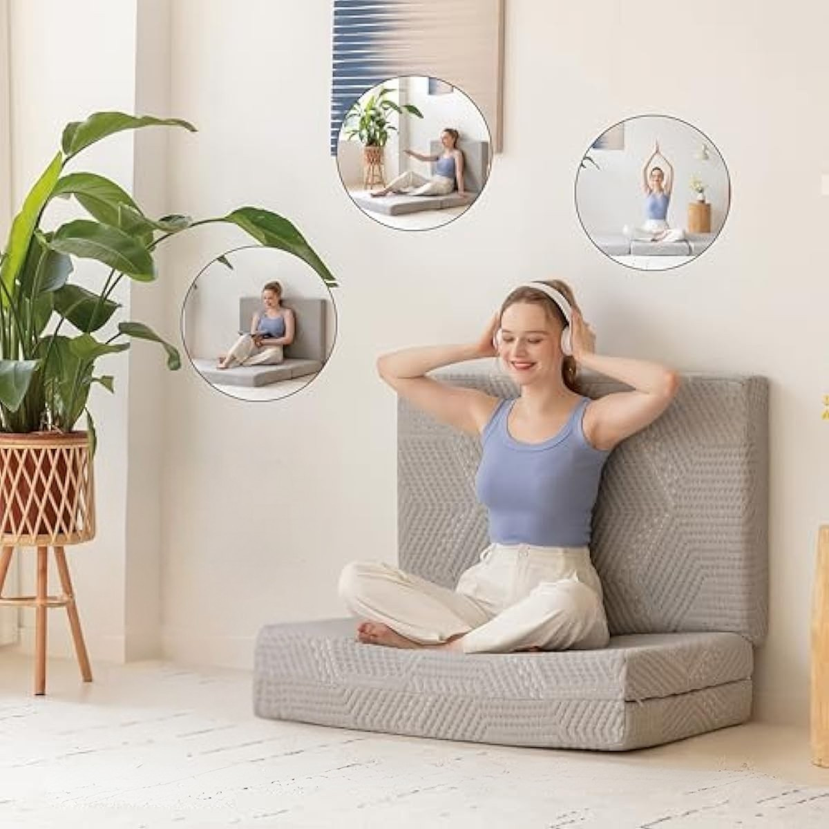 80x200 cm Katlanır Yatak - Gri - Yıkanabilir Kılıflı - Misafir & Kamp Yatağı - HEMNES Uyumlu