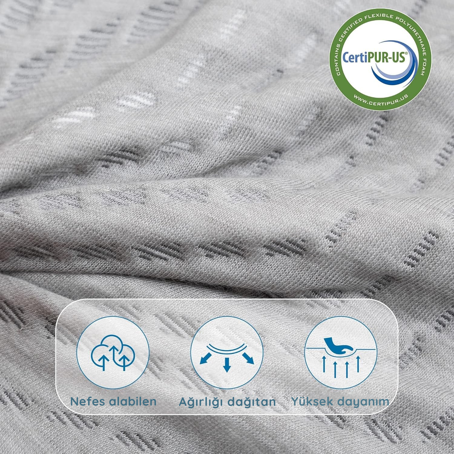 80x200 cm Katlanır Yatak - Gri - Yıkanabilir Kılıflı - Misafir & Kamp Yatağı - HEMNES Uyumlu