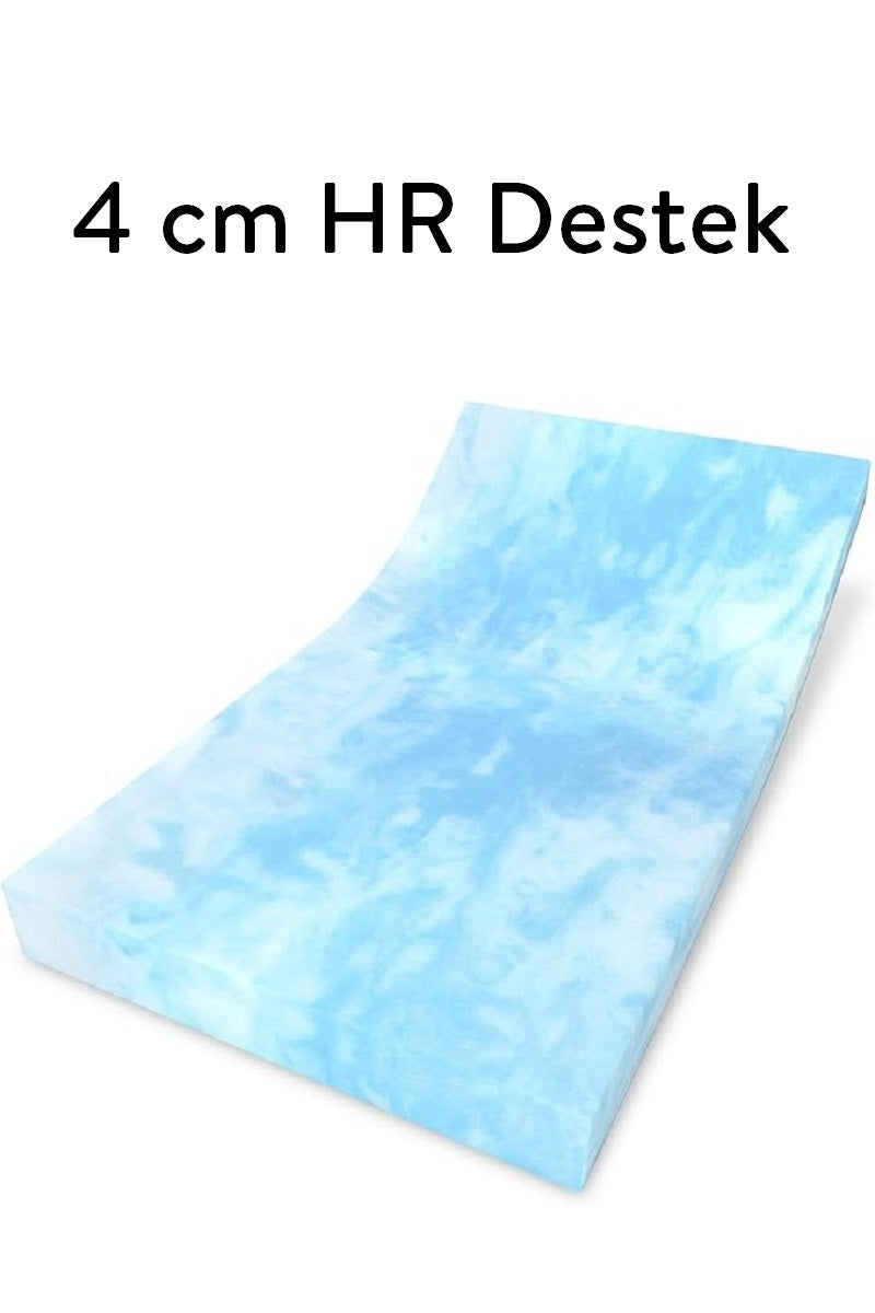 EcoTopper - Marble Mermer Desenli HR Destek Sünger Yatak Pedi - 4 cm