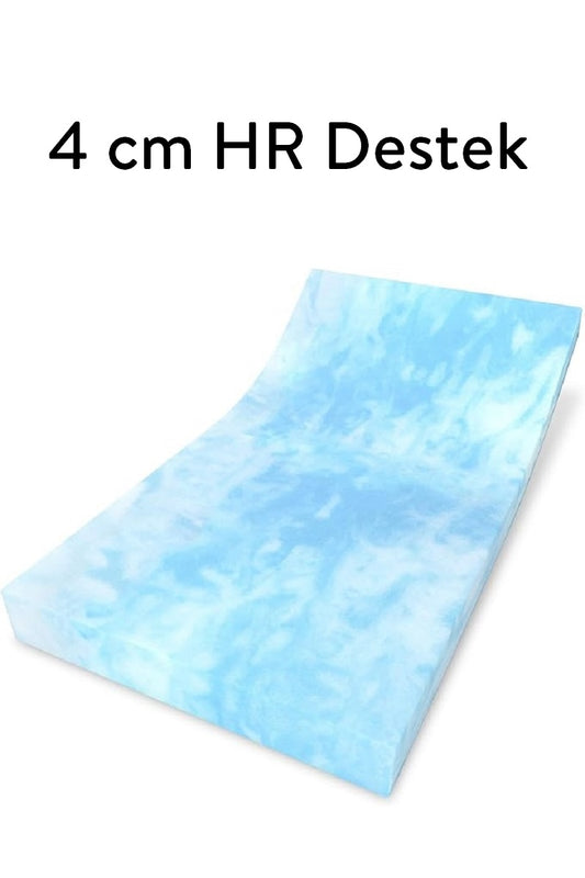 EcoTopper - Marble Mermer Desenli HR Destek Sünger Yatak Pedi - 4 cm