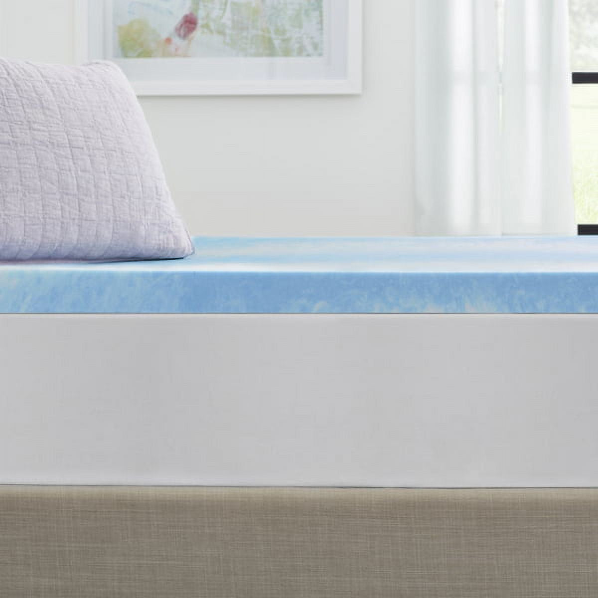 EcoTopper - Marble Mermer Desenli HR Destek Sünger Yatak Pedi - 4 cm