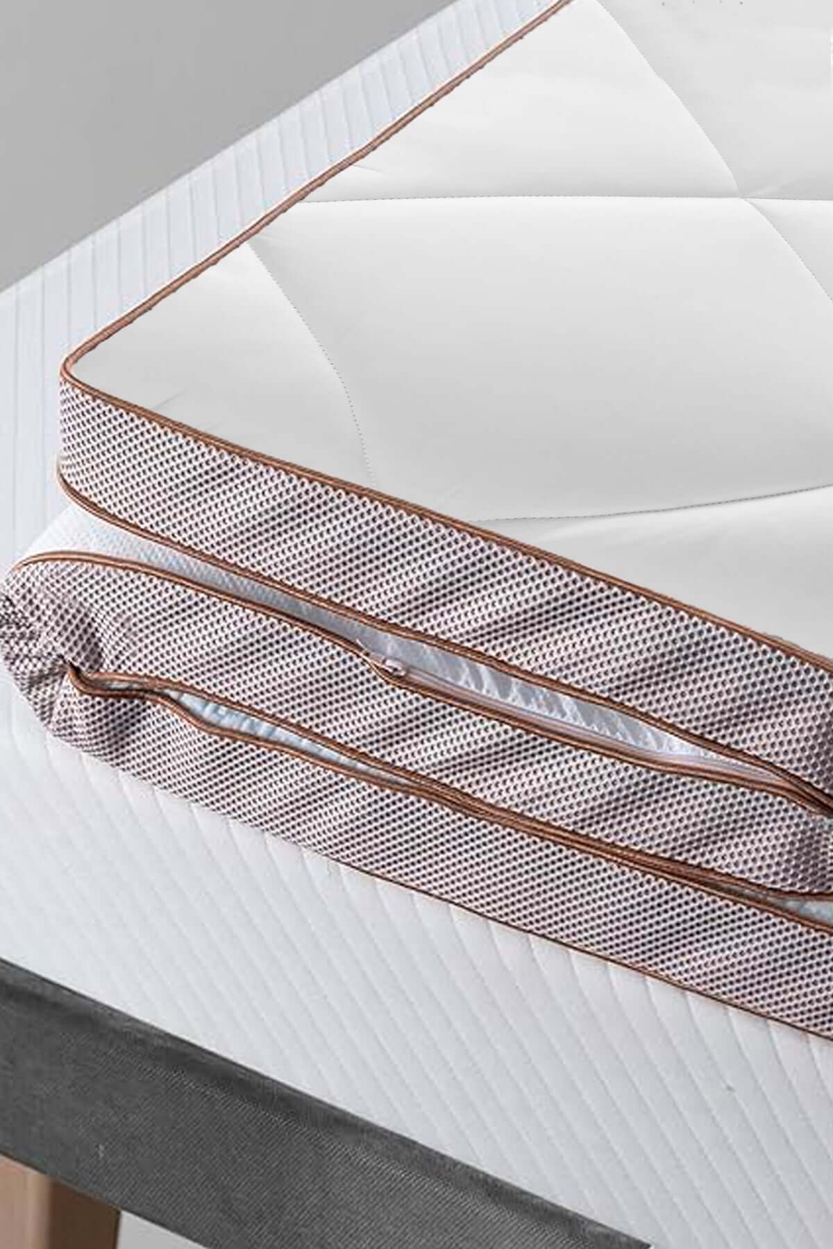 Topper 4.0 Lateks yatak pedi, doğal lateks ve hava geçirgen kaplama ile konforlu uyku deneyimi.