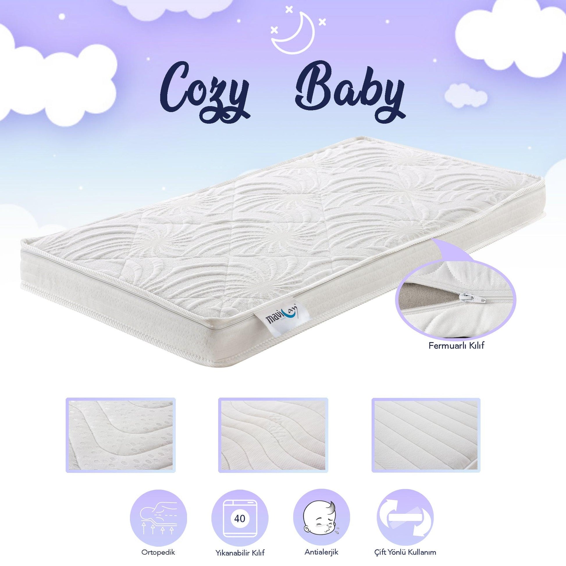 60x120 cm Cozy Baby Yatak - www.maviayyatak.com