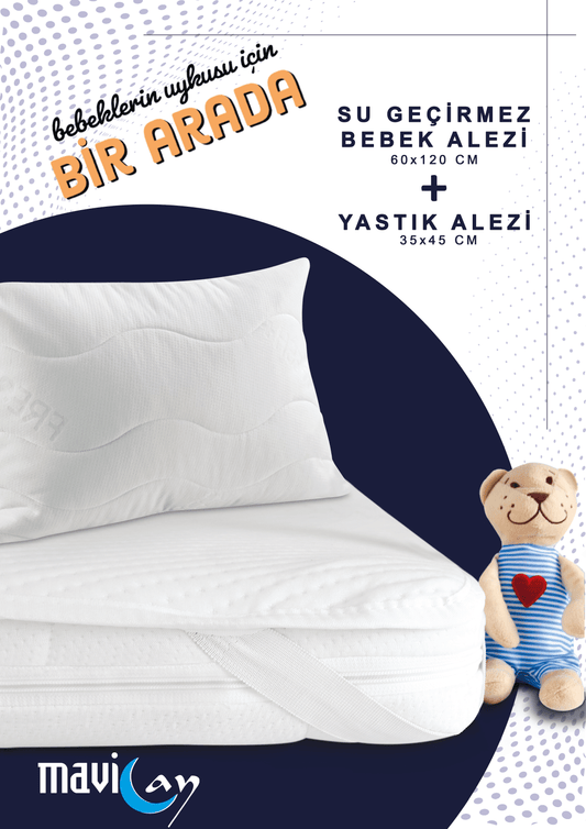 Su Sıvı Geçirmez Bebek Alezi 60x120 Yatak Koruyucu - www.maviayyatak.com