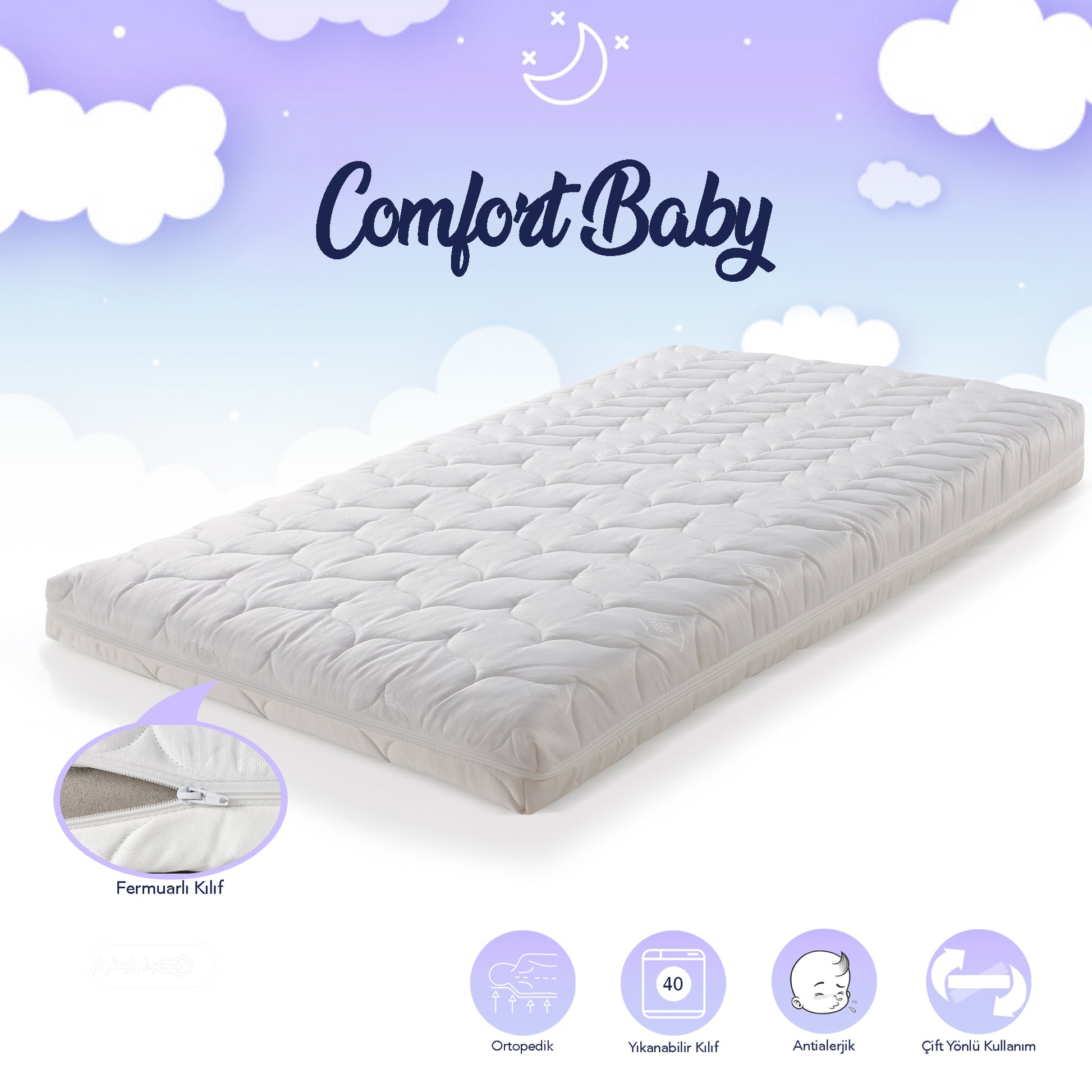 60x120 cm Comfort Baby Yatak - Maviayyatak